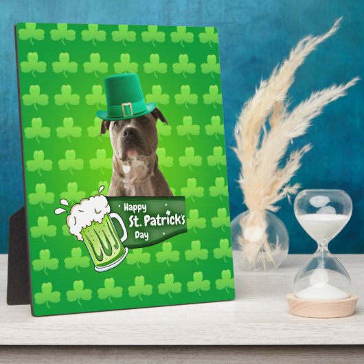 Schattige Pit Bull Dog Pet St. Patrick's Day w Clo Fotoplaat (Zijkant)