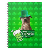 Schattige Pit Bull Dog Pet St. Patrick's Day w Clo Notitieboek (Voorkant)