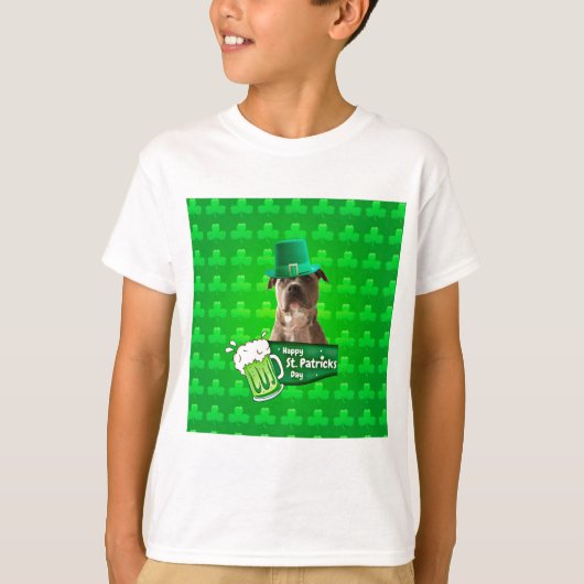 Schattige Pit Bull Dog Pet St. Patrick's Day w Clo T-shirt (Voorkant)