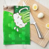 Schattige Pit Bull Dog Pet St. Patrick's Day w Clo Theedoek (Quarter Fold)