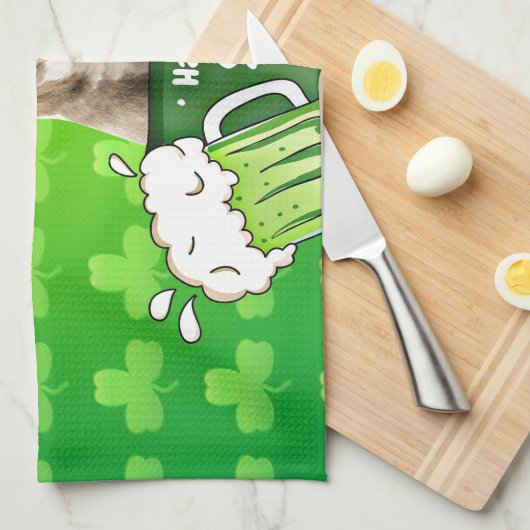 Schattige Pit Bull Dog Pet St. Patrick's Day w Clo Theedoek (Quarter Fold)