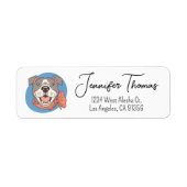 Schattige Pit Bull Etiket (Voorkant)