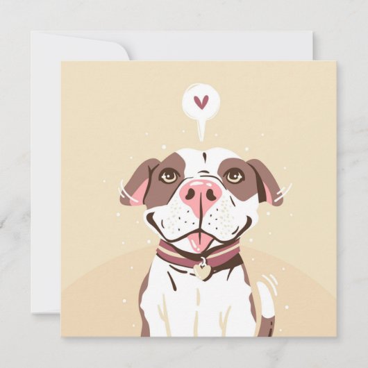 Schattige Pit Bull Kaart (Voorkant)