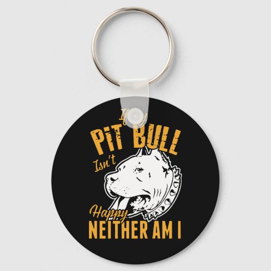 Schattige Pit Bull Moeder Vader Puppy Hond Pitbull Sleutelhanger (Voorkant)