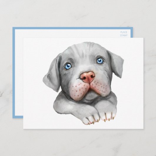 Schattige Pit Bull Pittie Puppy Hond Liefde Hallo  Briefkaart (Voorkant / Achterkant)
