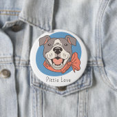Schattige Pit Bull Ronde Button 4,0 Cm (In situ)