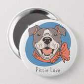 Schattige Pit Bull Ronde Button 4,0 Cm (Voorkant /achterkant)