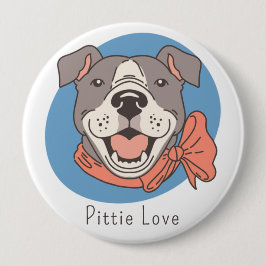 Schattige Pit Bull Ronde Button 4,0 Cm