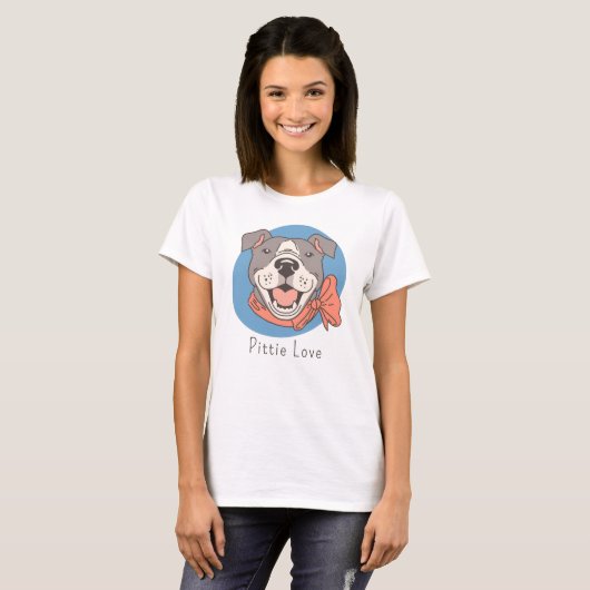 Schattige Pit Bull T-shirt (Voorkant volledig)