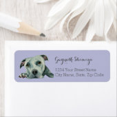 Schattige Pit Bull Terrier Dog retouradres Etiket (Insitu)