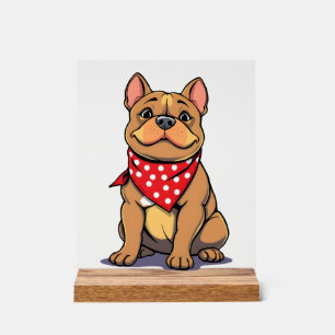 Schattige Pitbull Bulldog met Bandana Funny Dog Li Acryl Bord