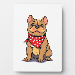 Schattige Pitbull Bulldog met Bandana Funny Dog Li Fotoplaat