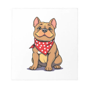 Schattige Pitbull Bulldog met Bandana Funny Dog Li Notitieblok