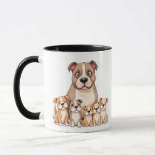 Schattige Pitbull Familie Mok - Perfect Cadeau voo