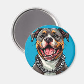 Schattige Pitbull hond Magneet (Voorkant / Achterkant)