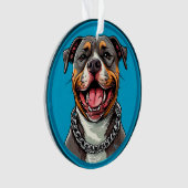 Schattige Pitbull hond Ornament (voorkant)