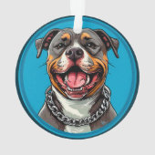 Schattige Pitbull hond Ornament (achterkant)