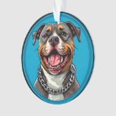 Schattige Pitbull hond Ornament (voorkant)