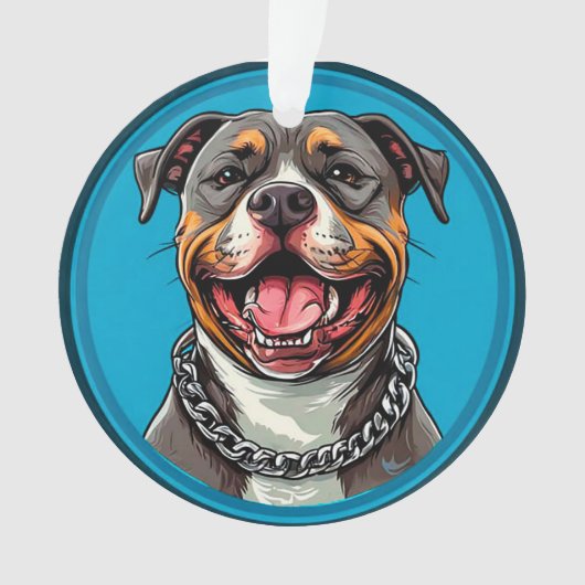 Schattige Pitbull hond Ornament (voorkant)