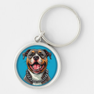 Schattige Pitbull hond Sleutelhanger