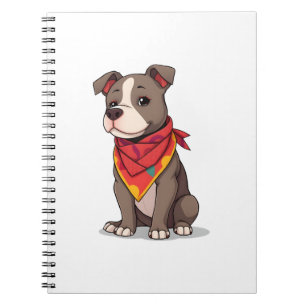 Schattige Pitbull met Bandana Aardige Hond Liefhe Notitieboek