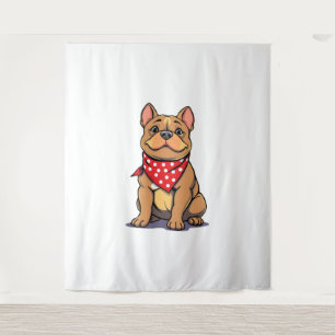 Schattige Pitbull met Bandana Aardige Hond Liefhe Wandkleed