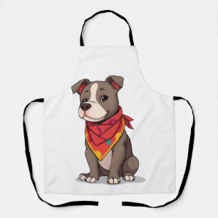 Schattige Pitbull met Sjaal Aardige Hond Liefhebb Schort