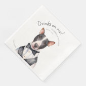 Schattige Pitbull Ober Waterverf Servet (Hoek)