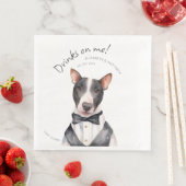 Schattige Pitbull Ober Waterverf Servet (Insitu)