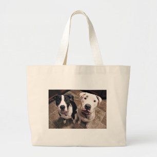 schattige pitbull puppy's honden grote tote bag