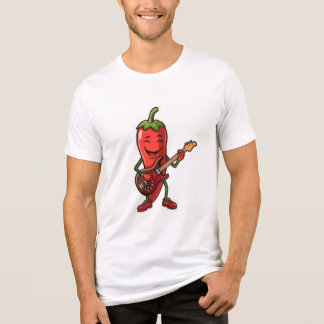 Schattige pittige chilipeper die elektrische gitaa Tri-Blend shirt