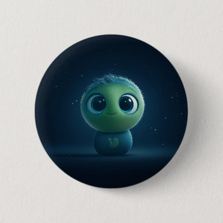 Schattige Pixar-geïnspireerde Fuzzy Creature Wall Ronde Button 5,7 Cm