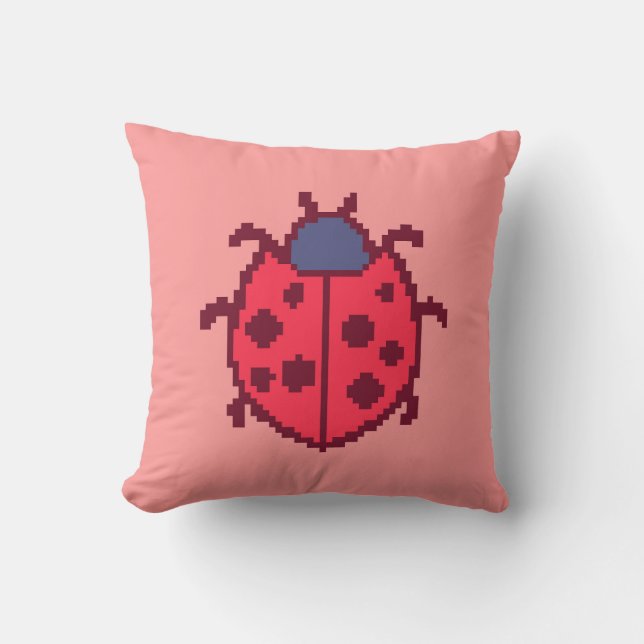 Schattige pixel lieveheersbeestje insect  kussen (Voorkant)