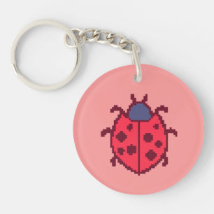 Schattige pixel lieveheersbeestje insect  sleutelhanger