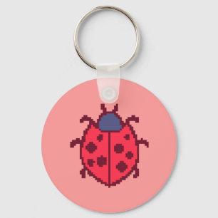 Schattige pixel lieveheersbeestje insect  sleutelhanger