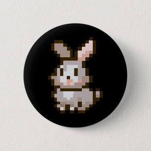 Schattige Pixelated Pasen Video Game Paashaas Gami Ronde Button 5,7 Cm