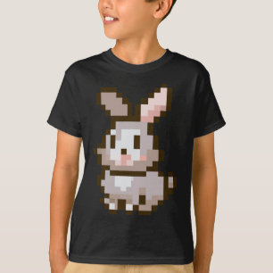Schattige Pixelated Pasen Video Game Paashaas Gami T-shirt