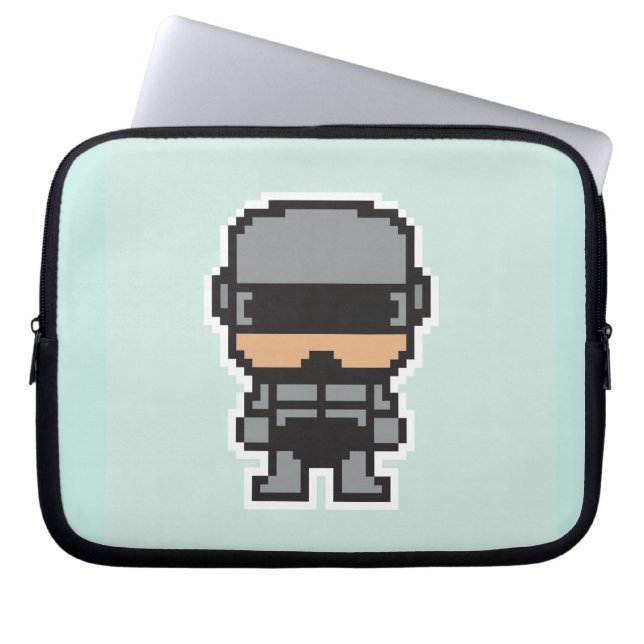Schattige pixeled robotCop  Laptop Sleeve (Voorkant)