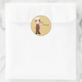 Schattige Pizza Design Ronde Sticker (Tas)