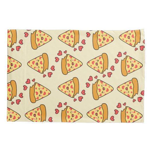 Schattige pizza grappig beige kinder jongen meisj kussensloop (Achterkant)