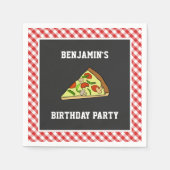 Schattige Pizza Kids Verjaardagsfeestpapier Servet (Voorkant)