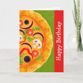 Schattige pizza liefhebber kleurrijk voedsel verja kaart (Voorkant)