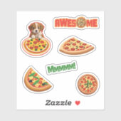 Schattige Pizza Lovers Stickers - Personaliseer he (Vel)