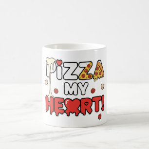 Schattige Pizza Mijn Hart Grappige Etenliefhebber  Koffiemok