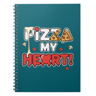 Schattige Pizza Mijn Hart Grappige Etenliefhebber  Notitieboek