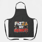Schattige Pizza Mijn Hart Grappige Etenliefhebber Schort (Voorkant)