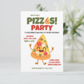 Schattige Pizza Verjaardagsfeest Kaart (Staand voorkant)