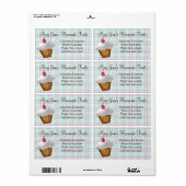 Schattige Plaid Cupcake Custom Label (Full Sheet)