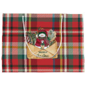 Schattige Plaid Rustiek Script Christmas Custom Fa Groot Cadeauzakje (Achterkant)