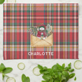 Schattige Plaid Rustiek Script Kerst Feestdagen Cu Theedoek (Gevouwen)